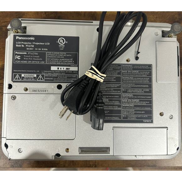 Panasonic LCD Projector Model PT-LC75U Lamp Run Time 1397 Hrs XGA Projector - Picture 2 of 5